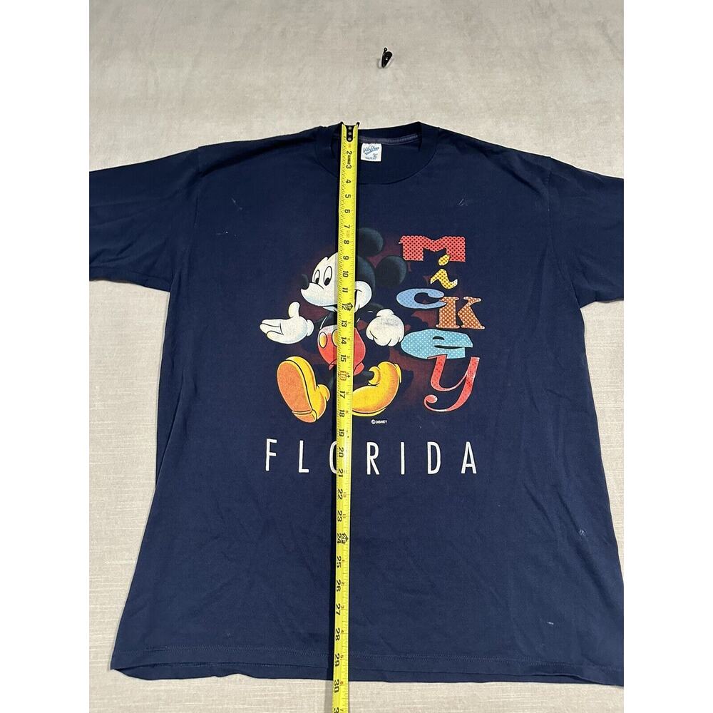 Vintage Walt Disney Mickey Mouse Florida Velva Sheen T-Shirt Size XL USA Blue - Picture 7 of 9